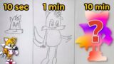 Drawing fnf Tails.EXE mod in 10 seconds, 1 minute, 10 minutes | Friday Night Funkin’