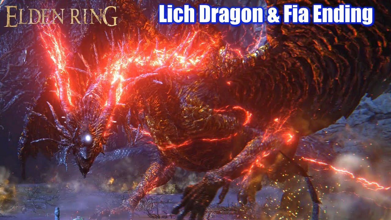 Elden Ring Lichdragon Fortissax Boss Fia Ending New World Videos   Elden Ring Lichdragon Fortissax Boss Amp Fia Ending 