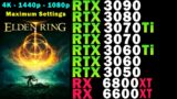 Elden Ring : Max Settings | RTX 3090, 3080, 3070 Ti, 3070, 3060 Ti, 3060, 3050 | RX 6800 XT, 6600 XT
