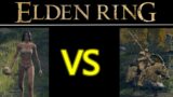 Elden Ring Wretch naked lvl 1 boss fight against Tree Sentinel horse boss, easy win