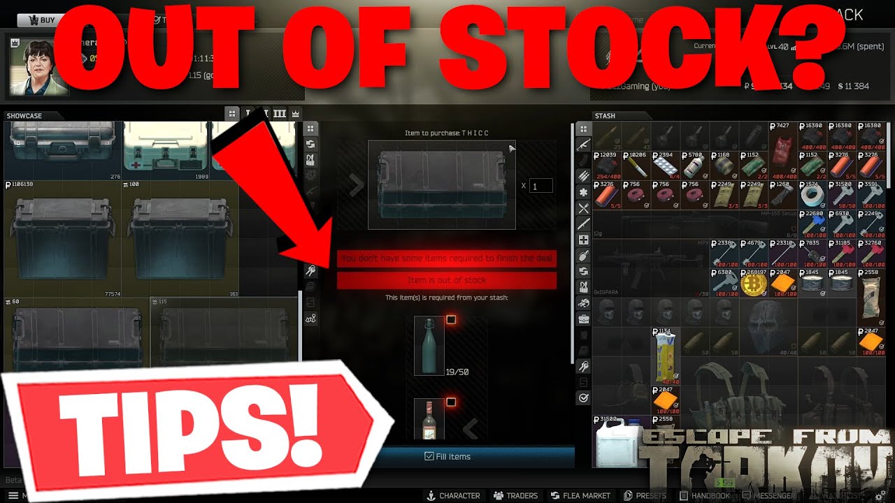 Escape From Tarkov THICC Items Case ALWAYS Out Of Stock Tips To Beat The Clock & Everyone