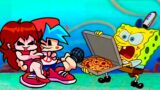 FNF Boyfriend and Girlfriend trying to get a pizza from Spongebob – Terra