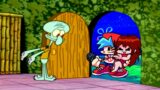 FNF Boyfriend trying to get a pizza from Squidward – Sad Bob