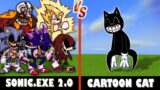 FNF Sonic.EXE 2.0 vs. Cartoon Cat | Minecraft (LoooL!)