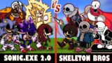 FNF Sonic.EXE 2.0 vs. Skeleton Bros (Chara, Sans, Papyrus & More) | Minecraft (INTENSE COMEBACK!)