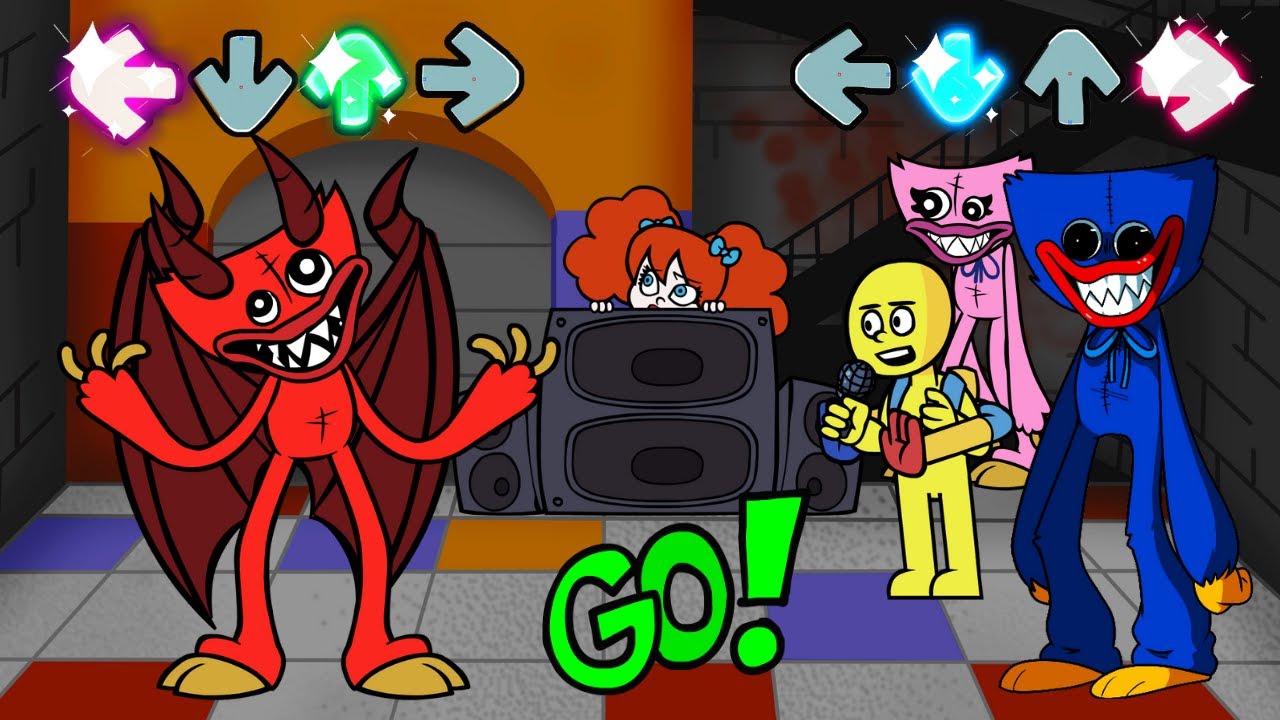 Friday Night Funkin' - Scary Larry vs Huggy Wuggy & Player (Playtime