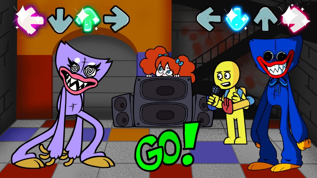 Friday Night Funkin' Sissy Blissy vs Huggy Wuggy & Player (Playtime