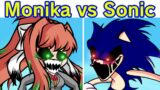 Friday Night Funkin' Sonic.EXE VS Monika.EXE FULL WEEK (FNF Mod) (Triple Trouble/Cycles/U can't Run)