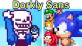 Friday Night Funkin' VS Dorkly Sans + VS Mario, Sonic, Luigi & Knuckles | For Hire Song (FNF Mod)