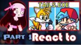 GACHA characters react to fnf tails.exe mod