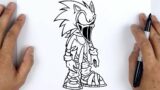 HOW TO DRAW CORRUPTED SONIC (PIBBY) | Friday Night Funkin (FNF) – Easy Step By Step Tutorial