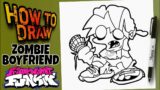 HOW TO DRAW ZOMBIE BOYFRIEND | FRIDAY NIGHT FUNKIN' | como dibujar a boyfriend zombie de fnf vs pvz