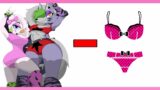 Roxanne Wolf x  + Glamrock Chica – ALL clothes = ??? FNAF ANIMATION l FNF