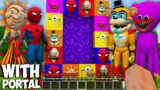 What if you LIGHT PORTAL Five Nights at Freddy's Security Spiderman Minions Huggy Wuggy in Minecraft