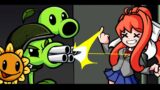 "oh no! which one do I shoot?" but Peashooter Shoots Monika (FNF VS Plants Vs. Rappers)