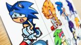 Drawing FRIDAY NIGHT FUNKIN' – New Sonic / Chaos Nightmare-Sonic vs Fleetway / Tails Get Trolled V3