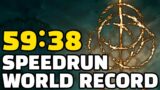 Elden Ring Any% Speedrun in 59:38 (WORLD FIRST SUB HOUR RUN)