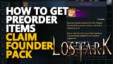 How to get Preorder Items Lost Ark Claim Founder Pack