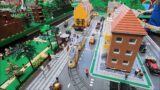 Beautiful LEGO City With Motorised Tram Riding on Train Tracks