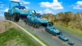 Big & Small King Dinoco Tank vs DOWN OF DEATH in BeamNG.drive
