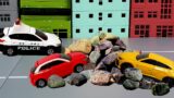 Car toy was buried in a rock. Go to the rescue! Tomica Siku car toy play