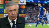 Carlo Ancelotti reacts to Karim Benzema's outrageous Panenka against Man City