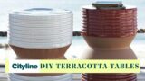 DIY textured terracotta side tables