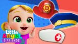 Firefighter, Police and Doctor To The Rescue | Little Angel And Friends Kid Songs