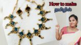 Grand terracotta necklace making video in tamil / How to make grand necklace set video in tamil