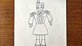 How to draw a terracotta warrior for beginners easy // Sketch drawing // Drawings