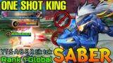 MANIAC Saber One Shot Monster! – Top 1 Global Saber by YT S A B E R tik tok – Mobile Legends