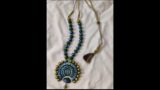 Terracotta jewel making | Blue neck piece jewellery | #shorts #diy #jewellery