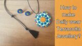 #Terracottajewellerymaking | How to make, paint & assemble Terracotta Jewellery Pendant Set? #ATJ