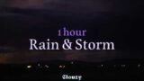 1-hour Rain & Storm |  White noise, Pink Noise, Baby soothing, Nature sounds
