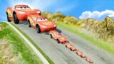 Big & Small Lightning Mcqueen vs DOWN OF DEATH in BeamNG