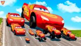 BIG & SMALL LIGHTNING MCQUEEN vs DOWN OF DEATH ! BeamNG Drive Battle #beamngdrive