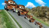 Big & Small Tow Mater vs DOWN OF DEATH in BeamNG.drive