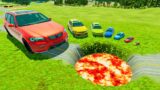 Big & Small PIXAR CARS vs DOWN OF DEATH in BeamNG.drive