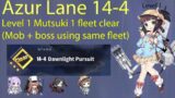 Azur Lane 14-4 Level 1 Mutsuki Solo Vanguard 1 Fleet Clear