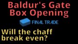 Baldur's Gate box opening 1.  Money cards disappoint.  Chaff to the rescue?
