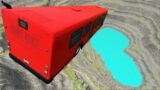 BeamNG.Drive – Leap Of Death Car Jumps & Falls Police Car, Fire Truck, School Bus