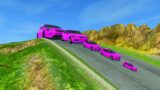 Big & Small Cars Pink vs DOWN OF DEATH in BeamNG.drive