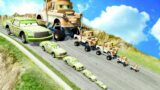 Big & Small Chick Hicks vs Big & Small Tow Mater Monster Truck vs DOWN OF DEATH in BeamNG.drive