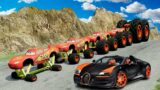 Big & Small Lighting Mcqueen vs Tow Mater vs MOUNT OF DEATH – PIXAR CARS ON THE ROAD – BeamNG.Drive