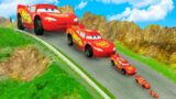 Big & Small Lightning Mcqueen Cars Vs Down Of Death – BeamNG.Drive