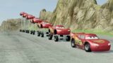 Big & Small Long Lightning Mcqueen vs DOWN OF DEATH in BeamNG drive