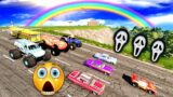 Big & Small Monster Truck Dinoco Mcqueen vs DOWN OF DEATH in BeamNG.Drive