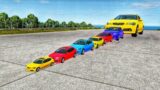 Big & Small Multicolor Cars VS Down Of Death In BeamNG.Drive