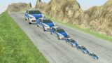 Big & Small Police Car vs DOWN OF DEATH in BeamNG.drive