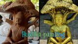 Buddha painting | Terracotta Buddha | MRF gold paint | artist work | smart mukesh